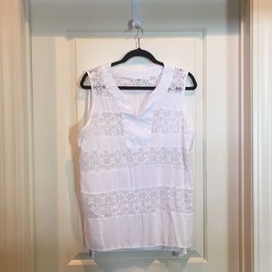 White lacy tank from Cato XL